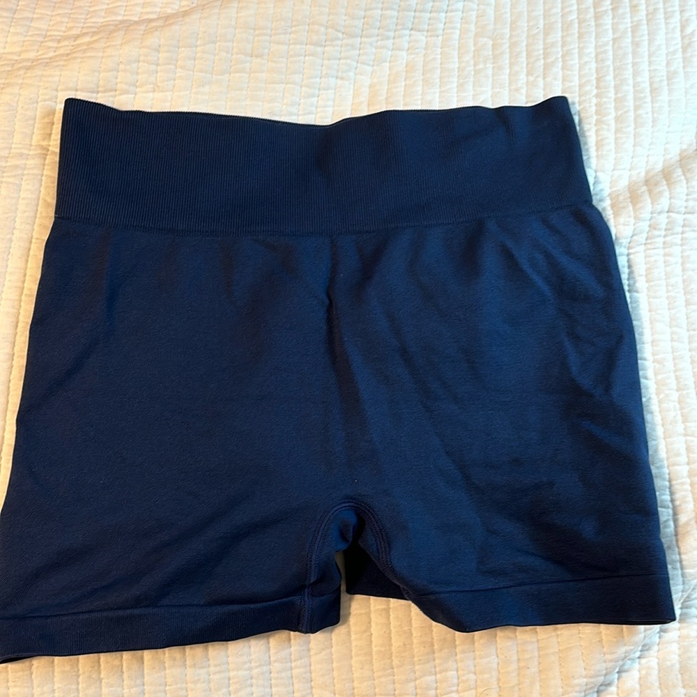 Navy workout biker shorts